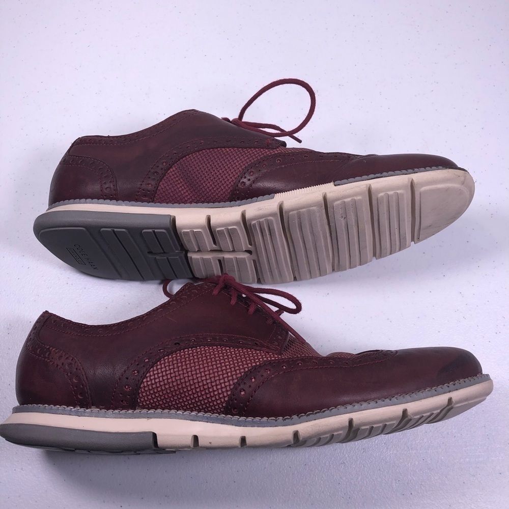 COLE Haan Grand.OS Wingtip Burgundy Dress Shoes - Picture 3 of 9